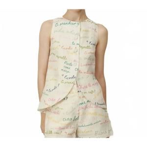 NEW PROJECT ADAMO romeo button front vest in ivory